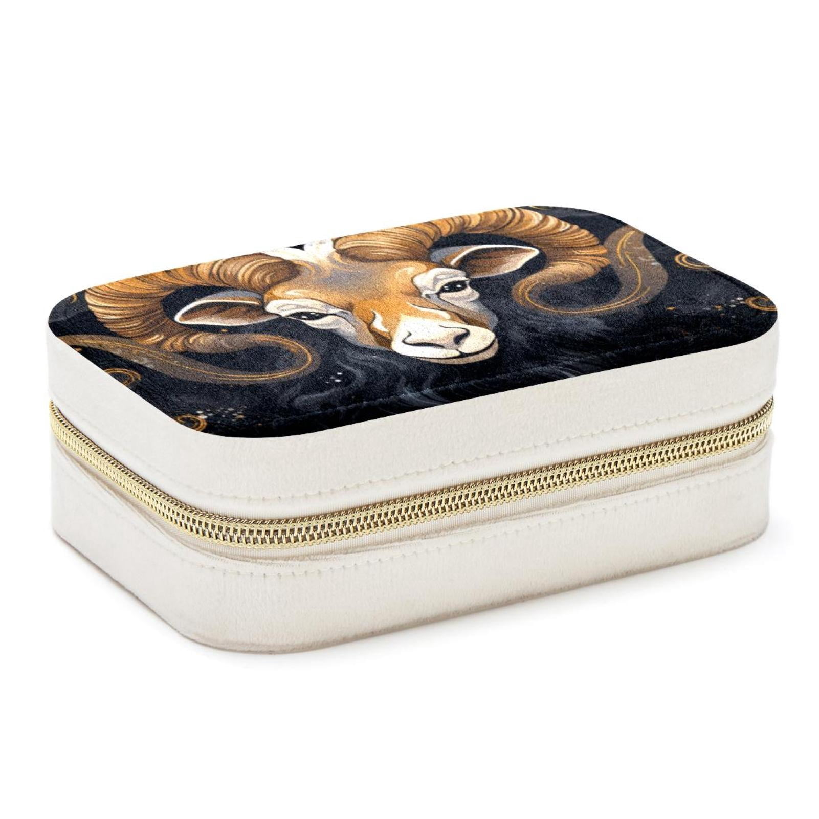 Aries Velvet Portable Jewelry Box with Removable Compartment - Stylish ...