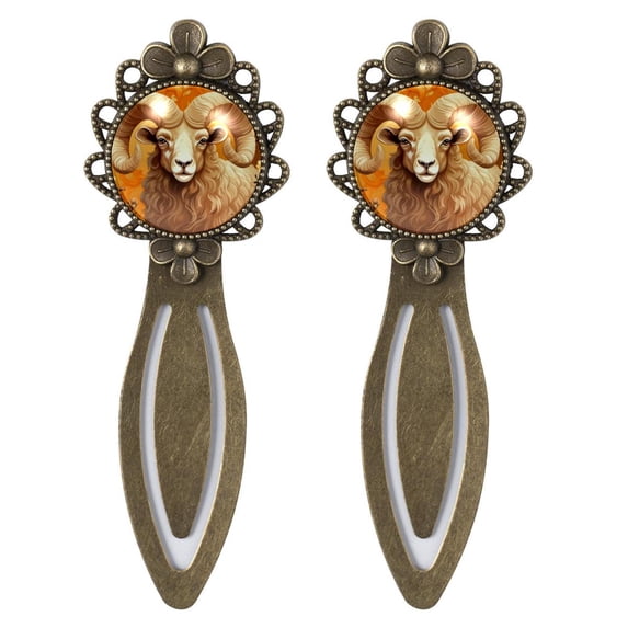 Aries Vintage Copper-Colored Lace Bookmarks: Stainless Steel Reading Accessories, Book Marks Set for Book Lovers