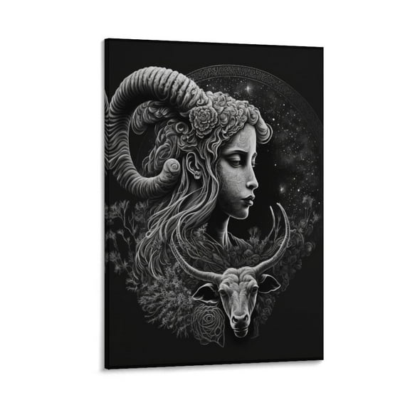 Aries Zodiac Art Poster Poster Decorative Painting Canvas Wall Art Living Room Posters Bedroom Painting 08x12inch(20x30cm)