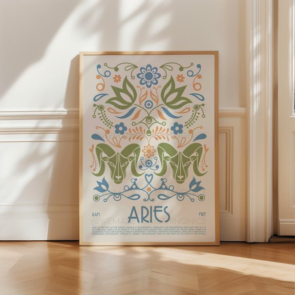 Aries Zodiac Astrology Birth Sign Celestial Wall Decor Unframed Paper Print