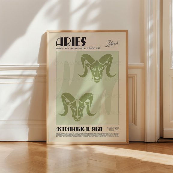Aries Zodiac Astrology Star Sign Celestial Wall Decor Unframed Paper Print