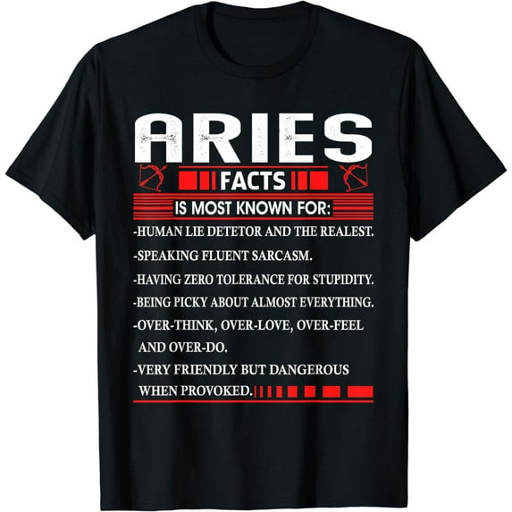 Aries Zodiac Birthday Aries Facts Gift Funny T-Shirt
