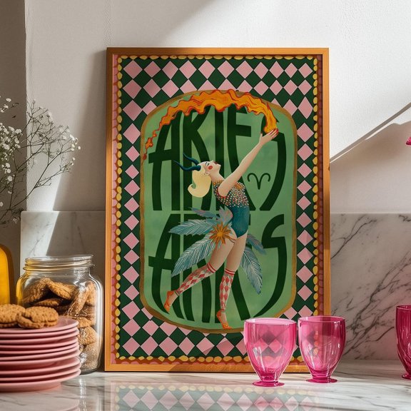 Aries Zodiac Circus Wall Art Fire Sign Poster