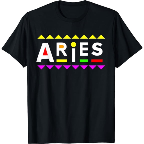 Aries Zodiac Design 90s Style T-Shirt