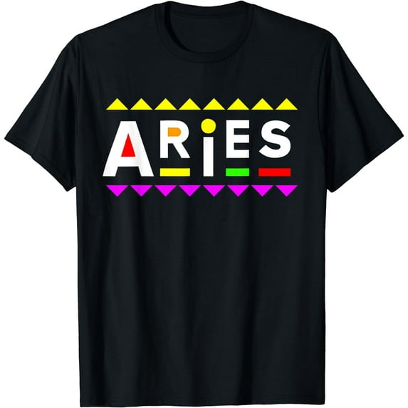Aries Zodiac Design 90s Style T-Shirt