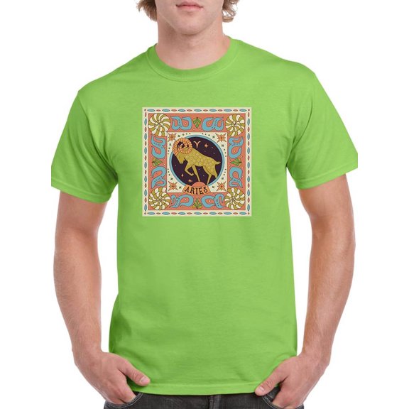 Aries Zodiac Ethnic Style T-Shirt Men -Image by Shutterstock, Male x-Large