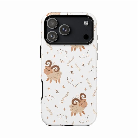 Aries Zodiac Ram Phone Case for iPhone 11 12 13 14 15 16 17 Pro Max Plus
