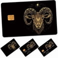 thumbnail image 1 of Aries Zodiac Series Aries Credit Card Skin Stickers,Removable Waterproof PVC Decal Cover Set for Transportation Key Debit Bus ID 4 Pack, 1 of 6