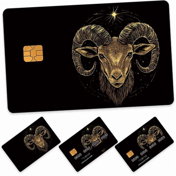Aries Zodiac Series Aries Credit Card Skin Stickers,Removable Waterproof PVC Decal Cover Set for Transportation Key Debit Bus ID 4 Pack