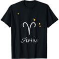 thumbnail image 1 of Aries Zodiac Sign, Constellation, Stars, Astrology Aries T-Shirt men and women can wear, black, white, gifts., 1 of 4
