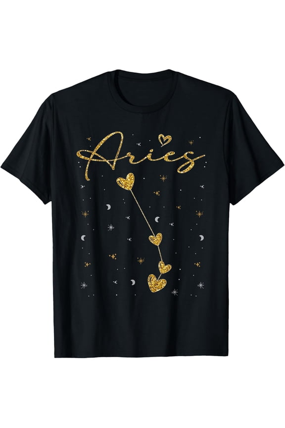 Aries Zodiac Sign Horoscope March April Birthday Women Girls T-Shirt