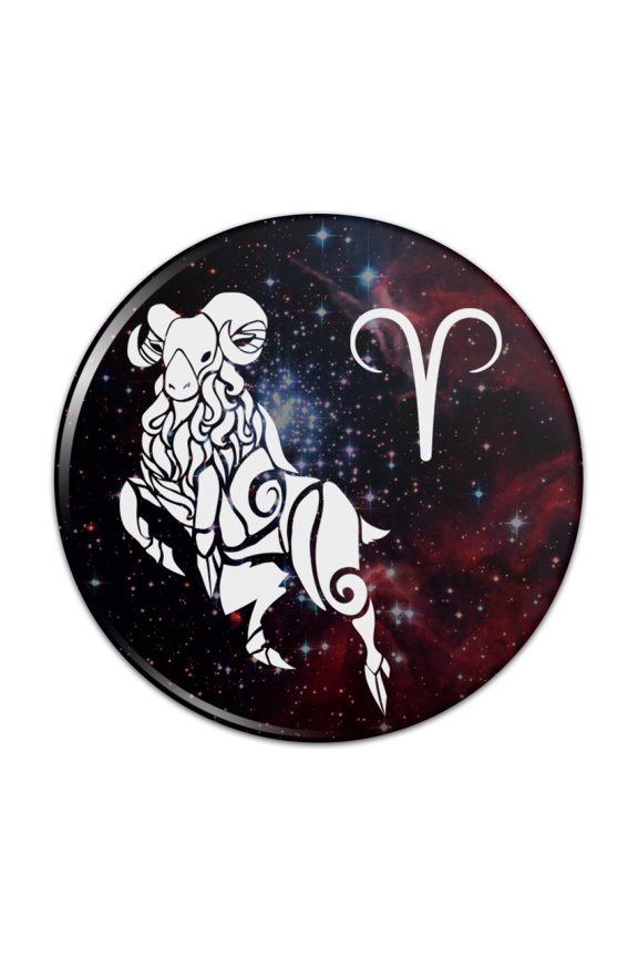 Aries Zodiac Sign Horoscope in Space Pinback Button Pin