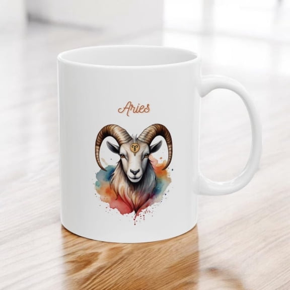 Aries Zodiac Sign Mug, Astrologil Coffee Cup, Aries Birthday Gift, Aries Mug, Ceramic Mug.jpg