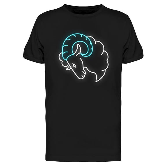 Aries Zodiac Sign Neon Design T-Shirt Men -Image by Shutterstock, Male Medium