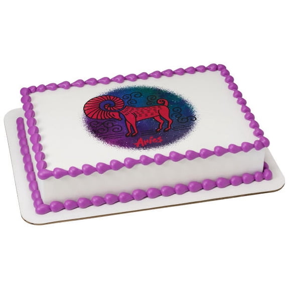 Aries Zodiac Sign PhotoCake Edible Cake Topper Icing Image for 1/4 Sheet Cake or Larger