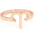 thumbnail image 1 of Aries Zodiac Sign Ring In Solid 14k Rose Gold, 1 of 6