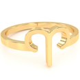 thumbnail image 1 of Aries Zodiac Sign Ring In Solid 14k Yellow Gold, 1 of 6