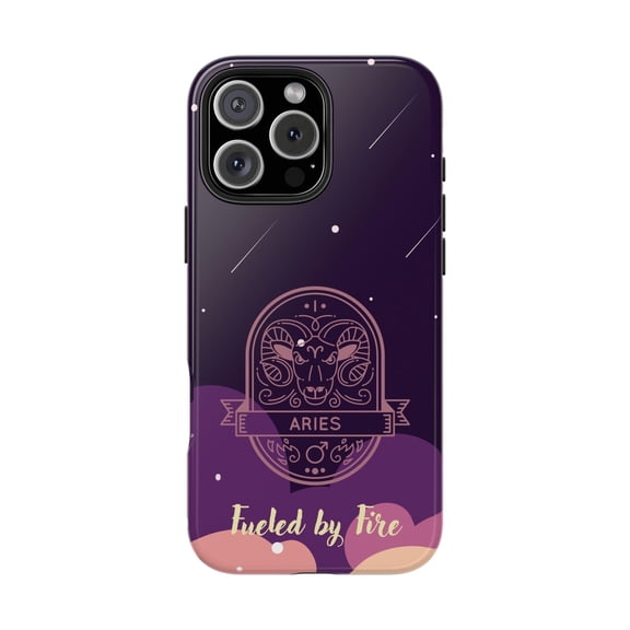 Aries ''fueled by fire'' Pink purple Tough Phone Case. Cute Stylish Zodiac Design - Samsung S26 P
