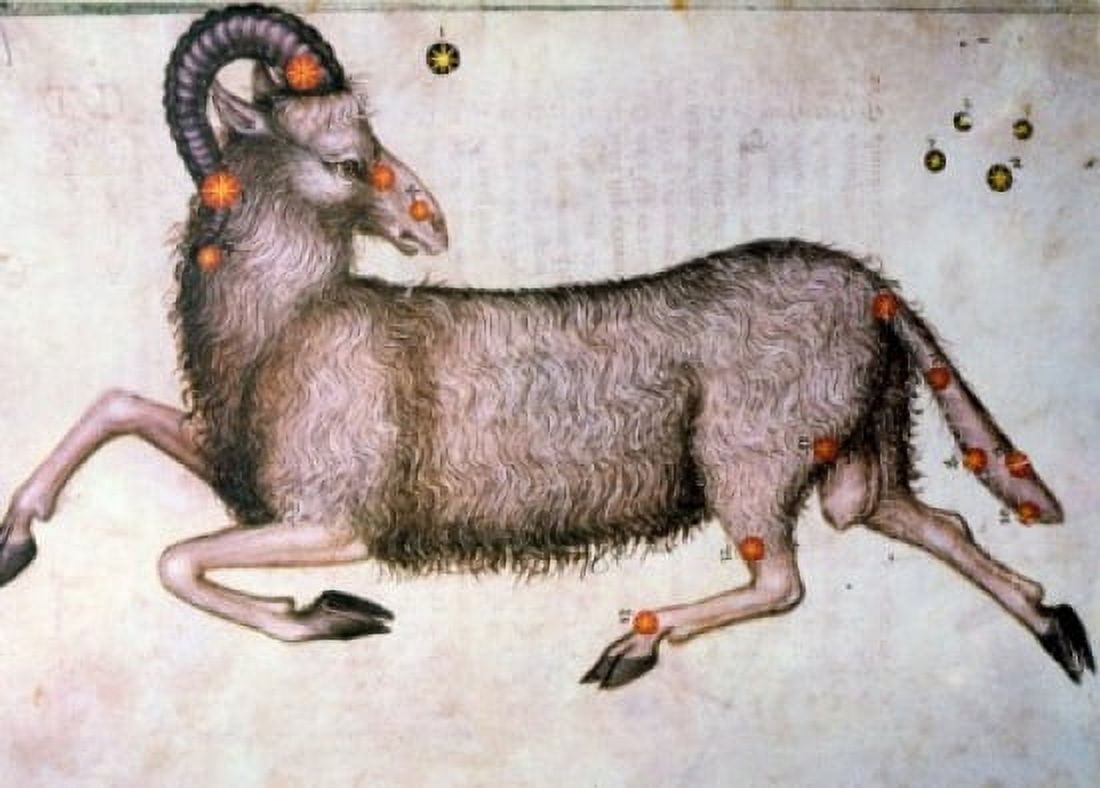 Aries or Ram Signs of the Zodiac by artist unknown (from Atlas Celeste De Strabov) Canvas Art - (18 x 24)