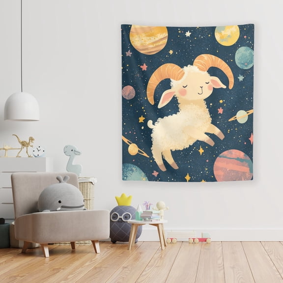 Aries the Spaceram Wall Tapestry by Dancing Littles Jungle