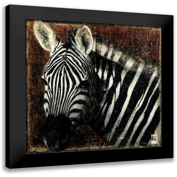 Arietti, Fabienne 12x12 Black Modern Framed Museum Art Print Titled - Portrait de zebre