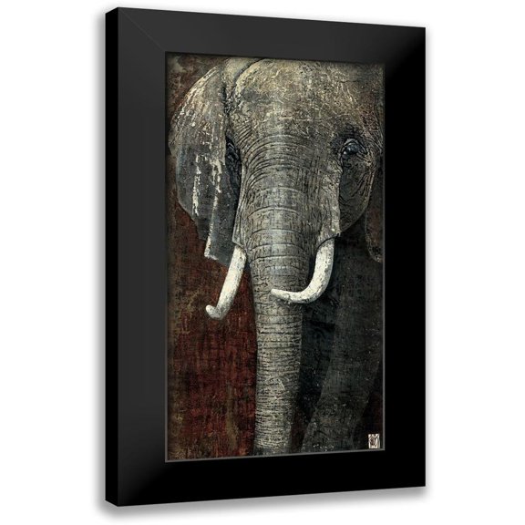 Arietti, Fabienne 14x24 Black Modern Framed Museum Art Print Titled - Elephant du Kenya
