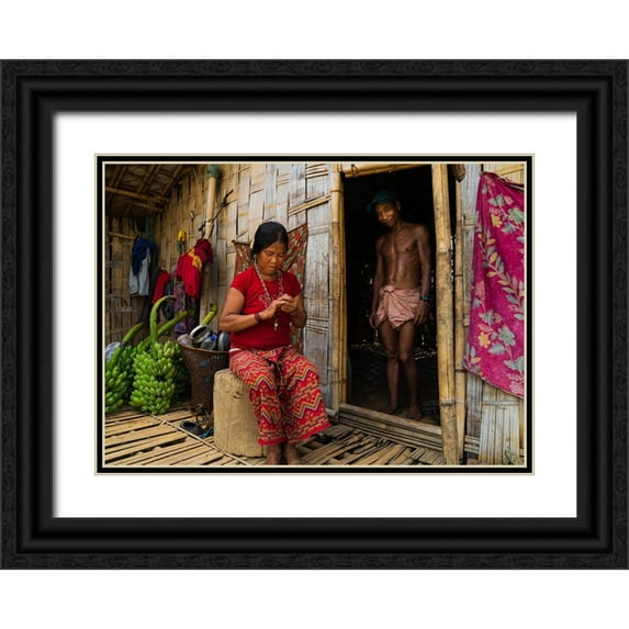 Arifuzzaman, Md. 18x14 Black Ornate Wood Framed with Double Matting Museum Art Print Titled - The Story Of Mro Family.