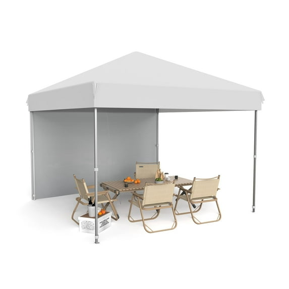 Arigeas 10'x10' Pop Up Canopy Tent with 1 Removable Sidewalls, Easy Outdoor Sun Shade Shelter for Party, Event, Patio