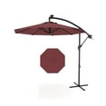 thumbnail image 1 of Arigeas 10FT Solar LED Cantilever Umbrella with Cross Base, Outdoor Offset Patio Umbrella with Tilt and Crank Lift, 1 of 5