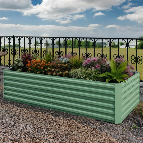 Arigeas 6x3x2 ft Outdoor Galvanized Raised Garden Bed, Rectangular Deep Root Planter Box for Growing Vegetables Flowers and Herbs, Pack of 2
