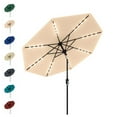 thumbnail image 1 of Arigeas 9ft Solar Patio Umbrella with LED Lights, Outdoor Market Table Umbrella with Push Button Tilt, 8-rib Frame and Crank, 1 of 6