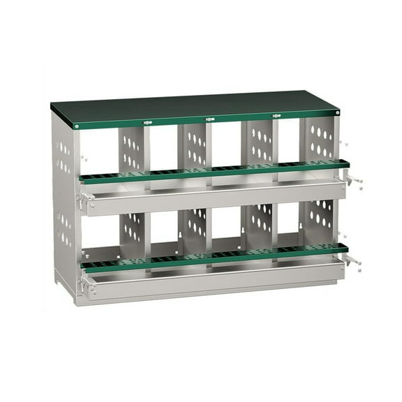Arigeas Chicken Nesting Boxes for Laying Eggs, 8 Compartments Metal Poultry Nest with Egg Collection