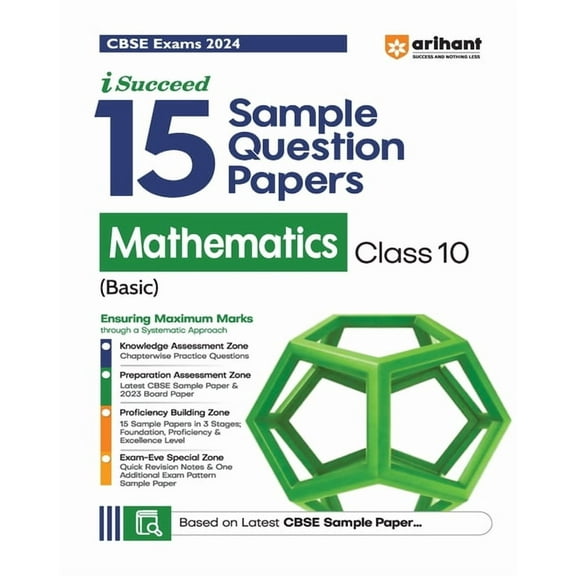 Arihant CBSE Sample Question Papers Class 10 Mathematics (Basic) Book for 2024 Board Exam, (Paperback)