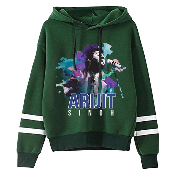 Arijit Singh Pocketless men's and women's trendy pattern casual long sleeved hooded sweatshirt