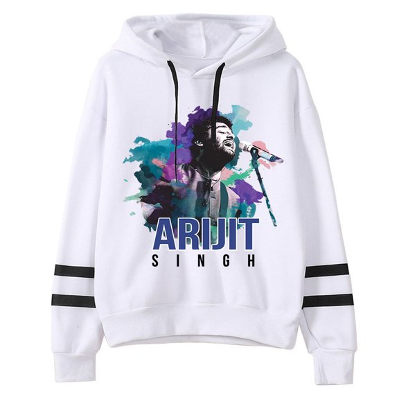 Arijit Singh Pocketless men's and women's trendy pattern casual long sleeved hooded sweatshirt