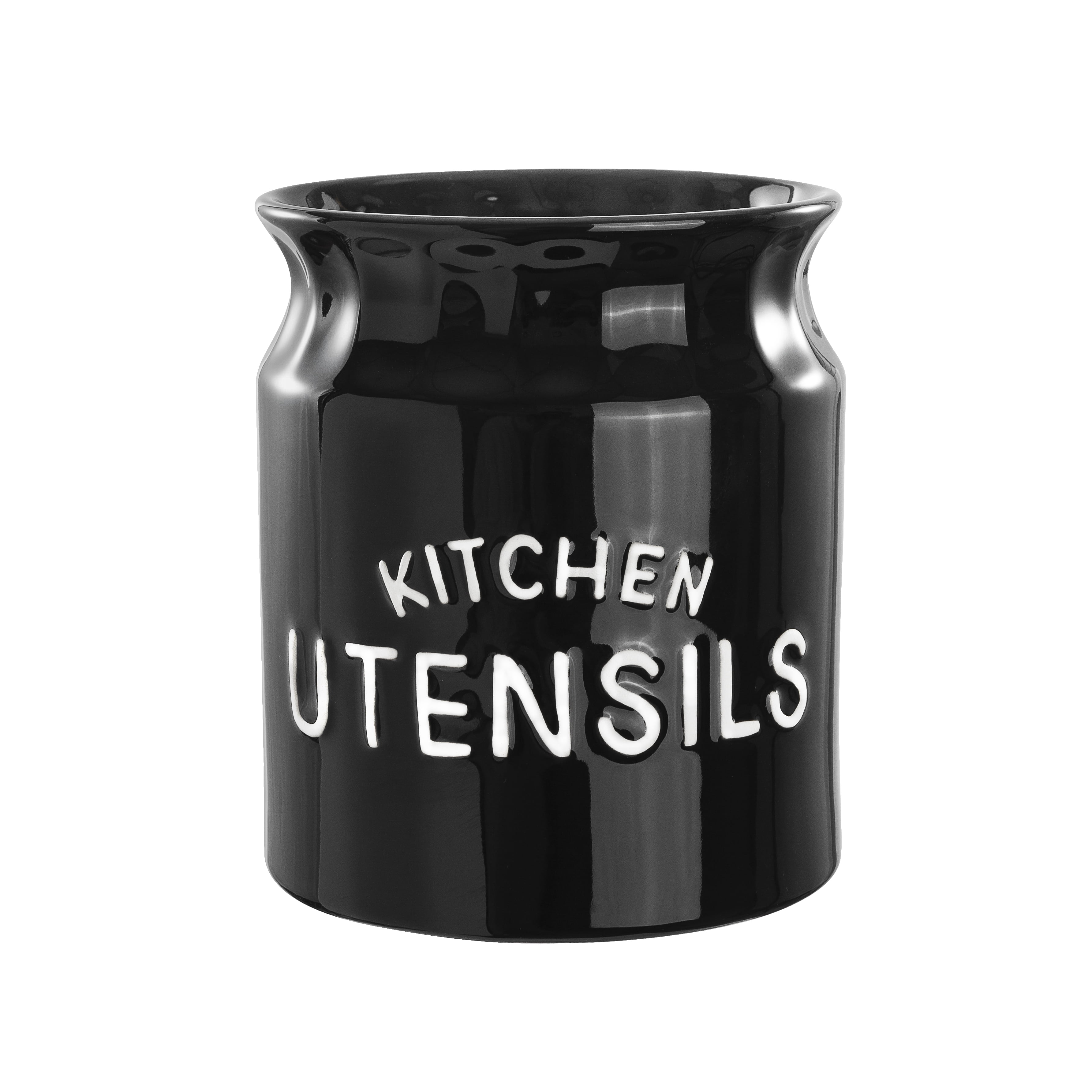 Arikago Utensil Holder, Ceramic Farmhouse Kitchen Utensil Holder for Countertop, 6.5" Large