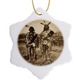 thumbnail image 1 of 3dRose, Arikara Chiefs with Peace Pipes at Fort Berthold Dakota Territory , 3 inch Snowflake Porcelain Ornament, 1 of 7