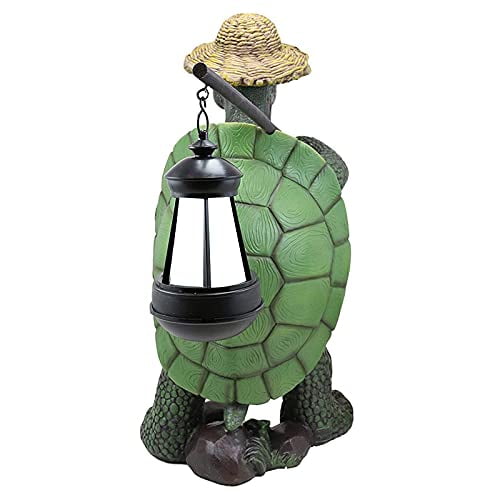 Arinda Hiking Tortoise with Straw Hat Statue Garden Ornament Desktop Decoration