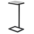 thumbnail image 1 of Ario 23 Inch Accent Side Table, Marble Tabletop, Modern, Polished White- Saltoro Sherpi, 1 of 4