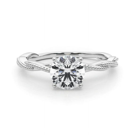 Arise Jewel 14K White Gold Plated Rings - 1.9 Ct Round Cut Moissanite ...