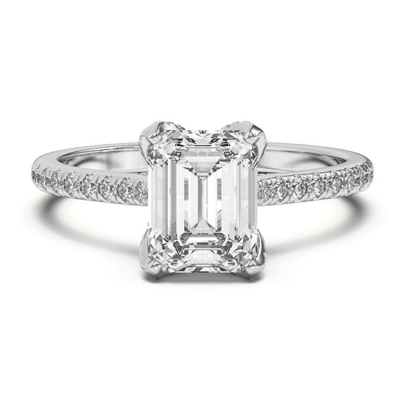 Arise Jewel 14K White Gold Over Ring - 1.3 Ct Lab Created Diamond Engagement Ring - Emerald Cut Diamond for Women - Timeless Proposal Ring - Gift for Weddings - A Beautiful Promise of Forever