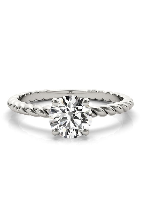 2.3 Ct Round Cut Moissanite Rings - 14K Gold Plated Wedding Anniversary Ring - Engagement Twisted Promise Ring for Women's - Forever Moissanite Ring for Women's - Valentine Proposal Ring