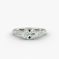 thumbnail image 1 of Arise Jewel Prong Set 2.1 Ct Marquise Excellent Cut Moissanite Ring - 14K White Gold Plated Women's Wedding Ring - Anniversary Gifts On Clearance - Moissanite Ring - East West Engagement Ring, 1 of 4