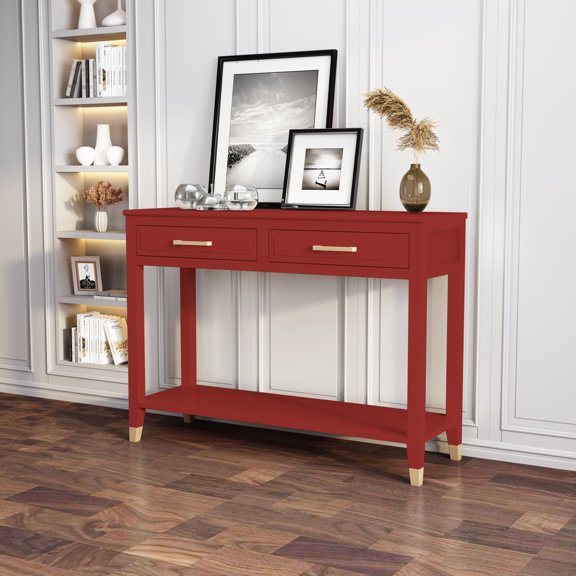 Greener Valley 2 Drawer Console Table - Red