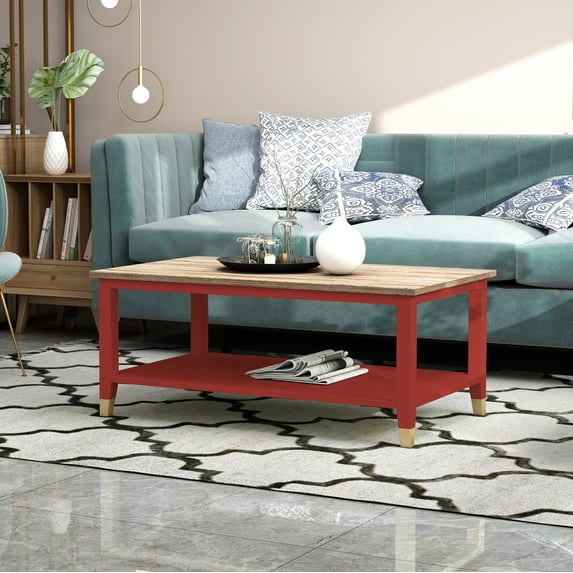 Greener Valley Coffee Table - Red/Wood