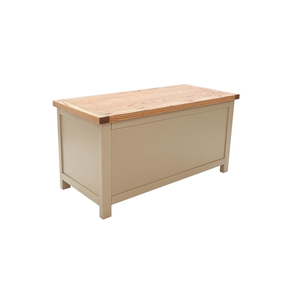 Greener Valley Solid Wood Flip Top Storage Bench - Clay with Waxed Top