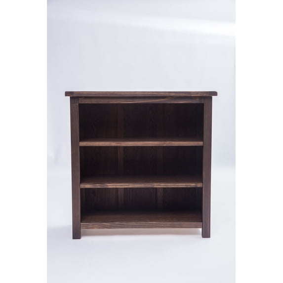 Greener Valley Solid Wood Low Bookshelf with Adjustable Shelves, 35.2" x 13.3" x 35.4", 1 Pack