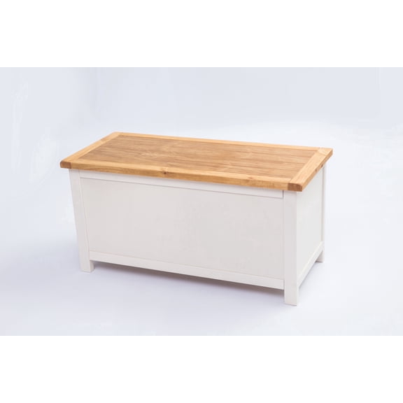 Greener Valley Storage Bench, Flip Top, Ivory, 300 lb Limit