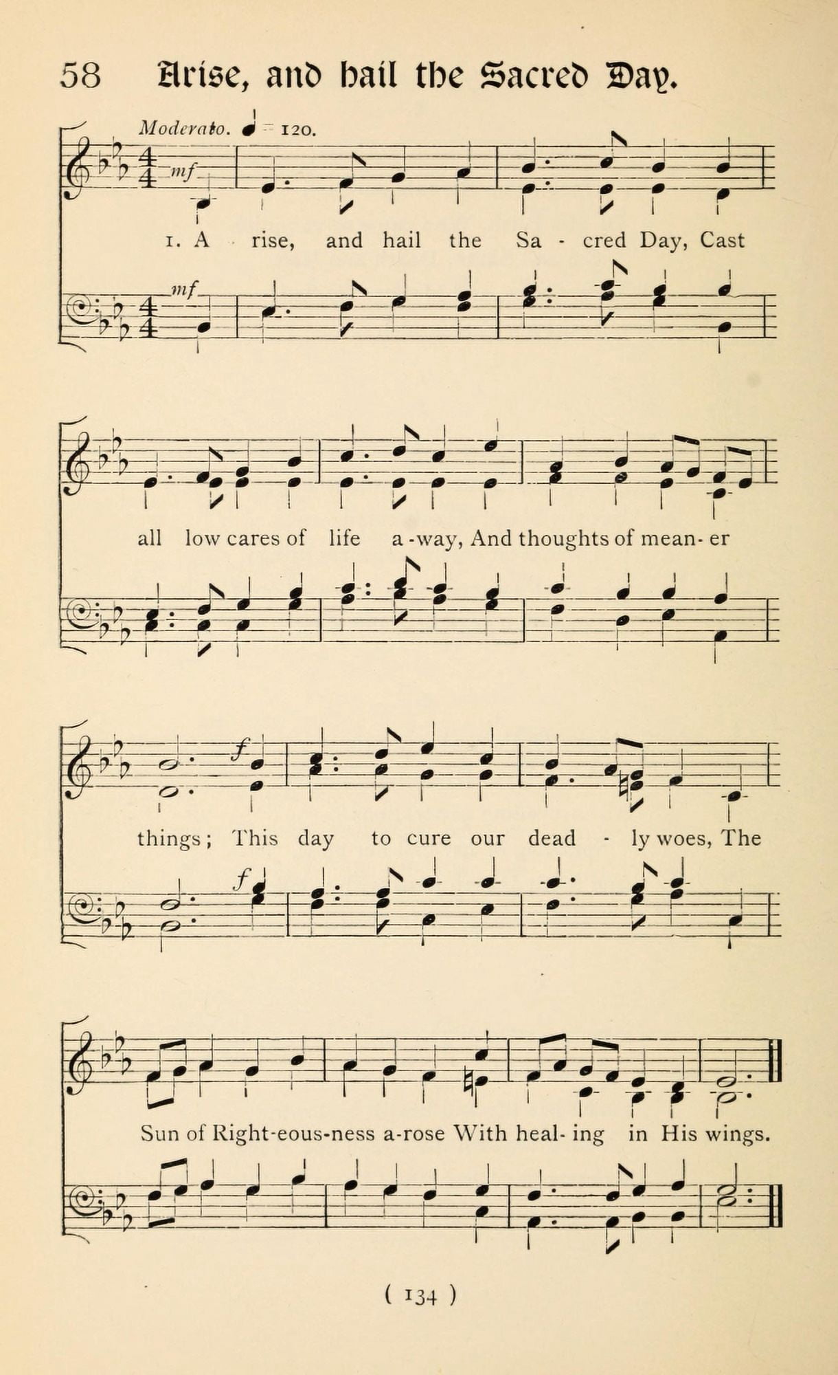 Arise and Hail the Sacred Day 1 Christmas Carols New & Old 1850 Canvas Art -  (18 x 24)