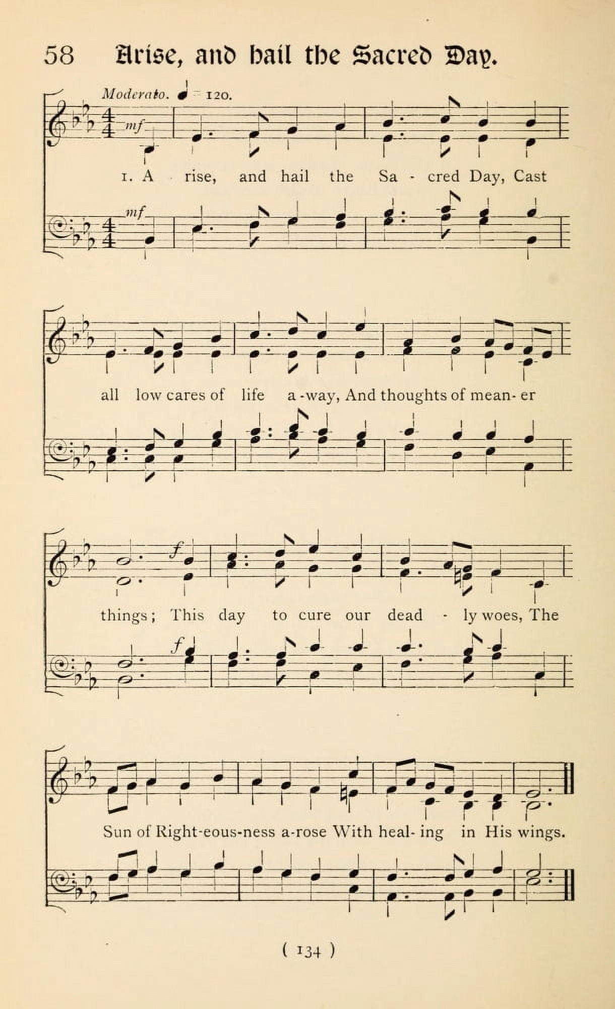 Arise and Hail the Sacred Day 1 Christmas Carols New & Old 1850 Canvas Art - (24 x 36)